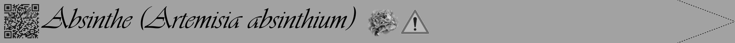 Étiquette de : Artemisia absinthium - format b - style noire38viv avec qrcode et comestibilité simplifiée