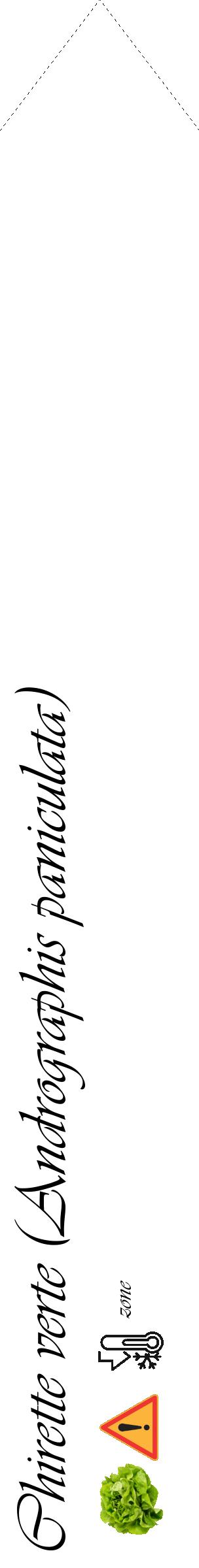 Étiquette de : Andrographis paniculata - format c - style noire60_simple_simpleviv avec comestibilité simplifiée - position verticale