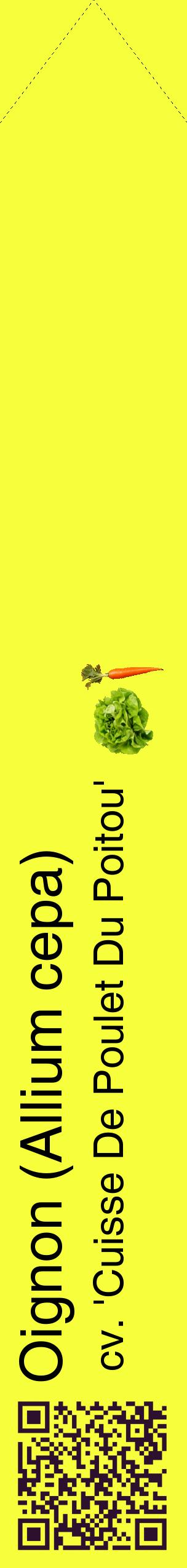 Étiquette de : Allium cepa cv. 'Cuisse De Poulet Du Poitou' - format c - style noire18_simplehel avec qrcode et comestibilité simplifiée