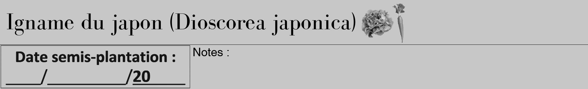 Étiquette de : Dioscorea japonica - format a - style noire15bod avec comestibilité simplifiée