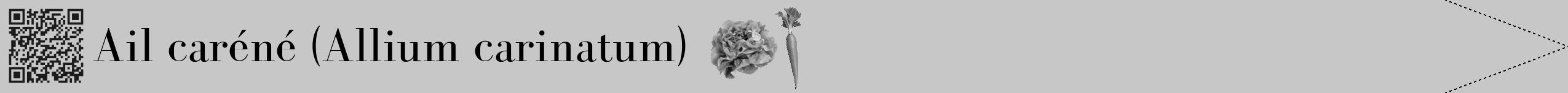Étiquette de : Allium carinatum - format b - style noire15simplebod avec qrcode et comestibilité simplifiée
