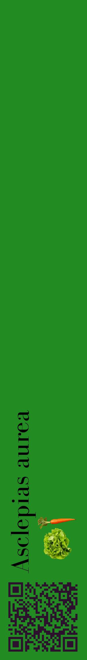Étiquette de : Asclepias aurea - format c - style noire10_basiquebod avec qrcode et comestibilité simplifiée