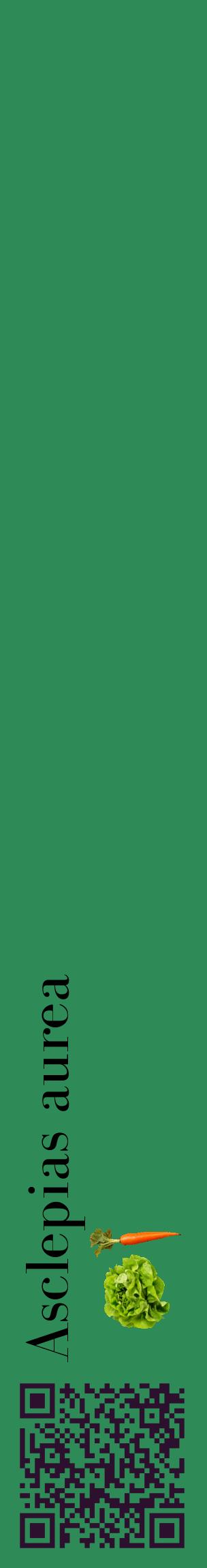 Étiquette de : Asclepias aurea - format c - style noire11_basiquebod avec qrcode et comestibilité simplifiée