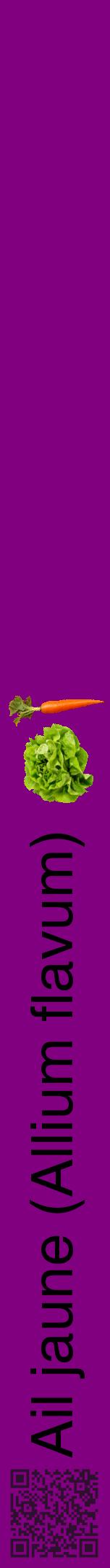 Étiquette de : Allium flavum - format a - style noire46hel avec qrcode et comestibilité simplifiée