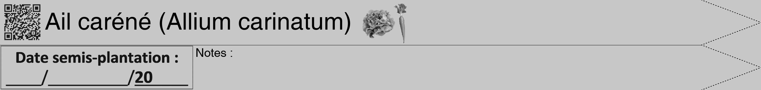 Étiquette de : Allium carinatum - format b - style noire15simplehel avec qrcode et comestibilité simplifiée