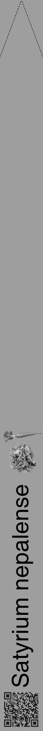 Étiquette de : Satyrium nepalense - format b - style noire23simplehel avec qrcode et comestibilité simplifiée - position verticale