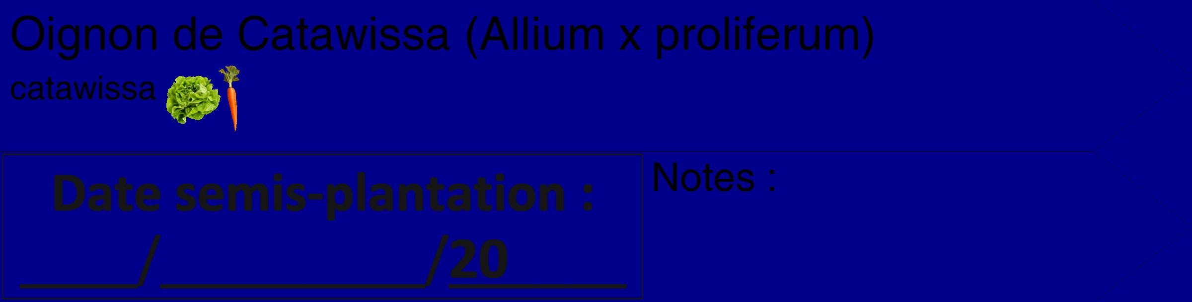 Étiquette de : Allium x proliferum catawissa - format c - style noire7_simple_simplehel avec comestibilité simplifiée