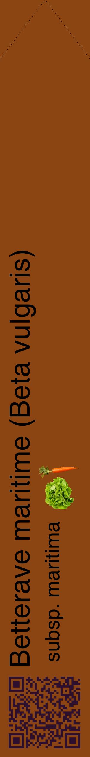 Étiquette de : Beta vulgaris subsp. maritima - format c - style noire30_simplehel avec qrcode et comestibilité simplifiée