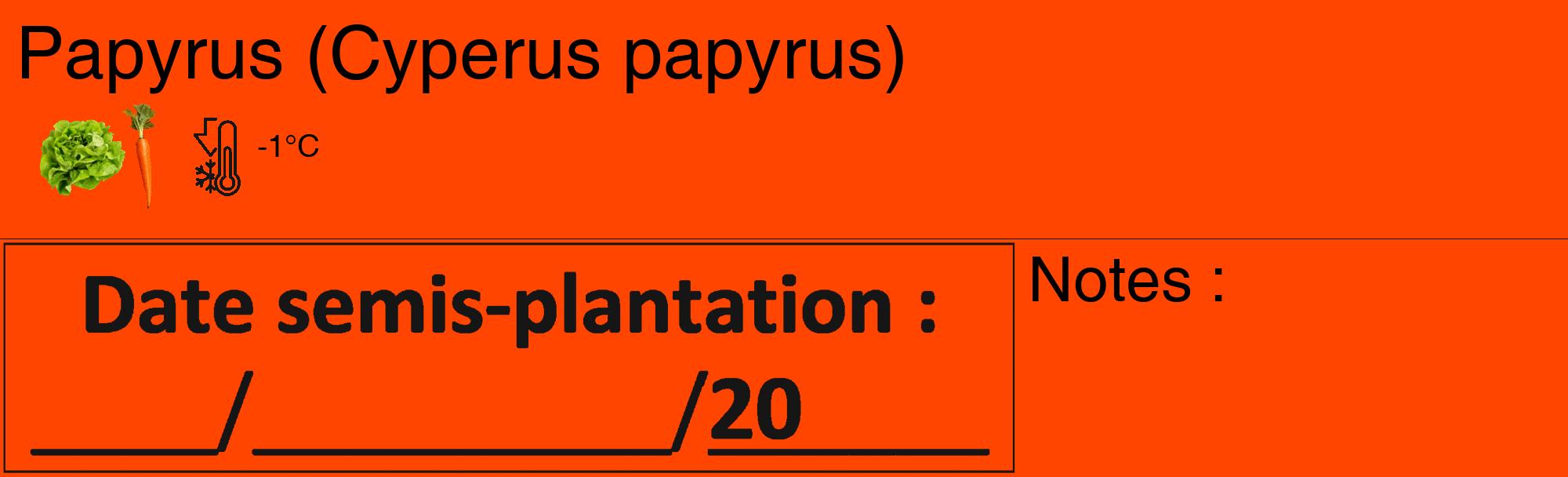 Étiquette de : Cyperus papyrus - format c - style noire26_basique_basiquehel avec comestibilité simplifiée
