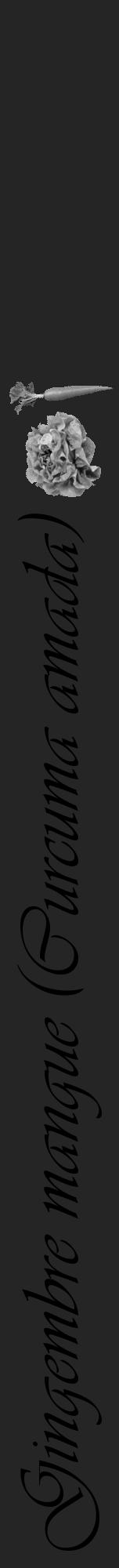 Étiquette de : Curcuma amada - format a - style noire47viv avec comestibilité simplifiée - position verticale