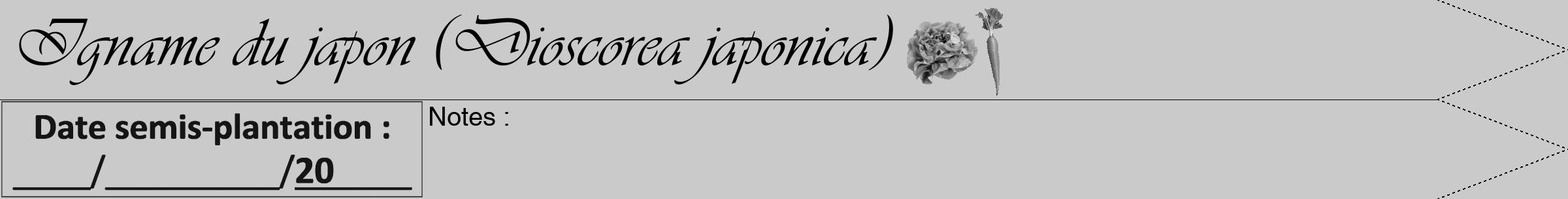 Étiquette de : Dioscorea japonica - format a - style noire21simpleviv avec comestibilité simplifiée