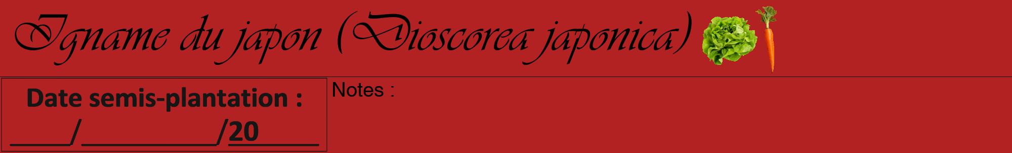 Étiquette de : Dioscorea japonica - format a - style noire28viv avec comestibilité simplifiée