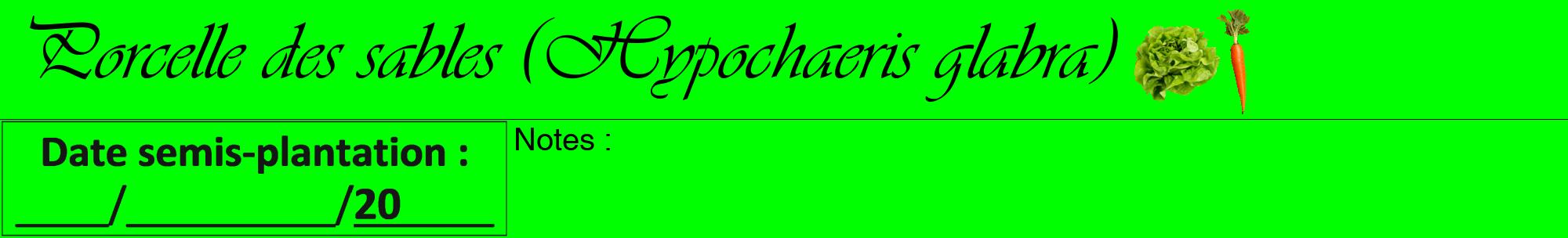 Étiquette de : Hypochaeris glabra - format a - style noire16viv avec comestibilité simplifiée