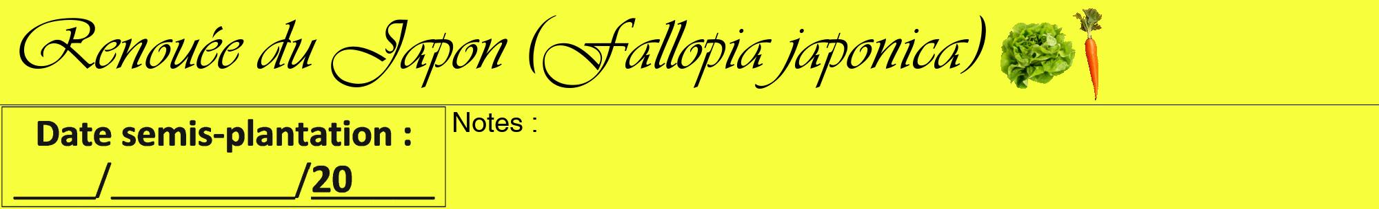 Étiquette de : Fallopia japonica - format a - style noire18viv avec comestibilité simplifiée