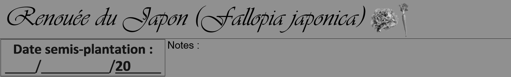 Étiquette de : Fallopia japonica - format a - style noire4viv avec comestibilité simplifiée