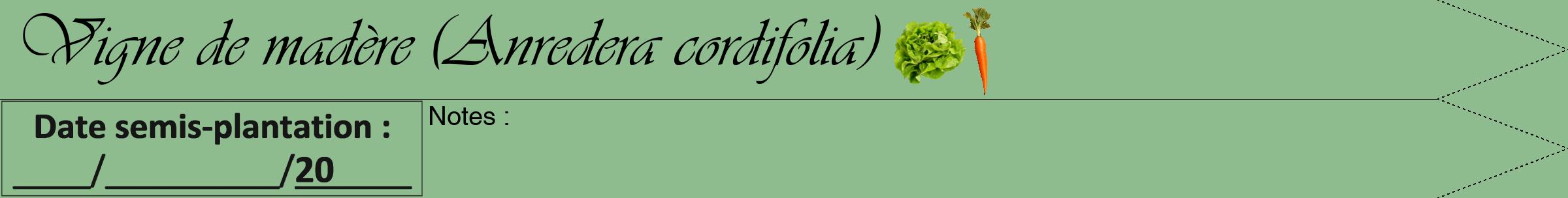 Étiquette de : Anredera cordifolia - format a - style noire13simpleviv avec comestibilité simplifiée