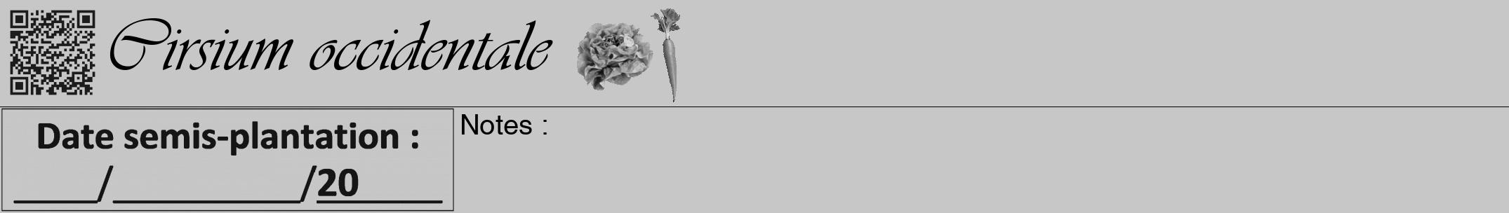 Étiquette de : Cirsium occidentale - format a - style noire15simpleviv avec qrcode et comestibilité simplifiée