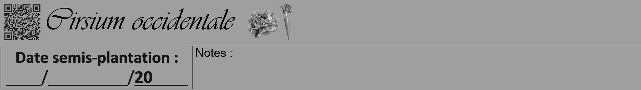 Étiquette de : Cirsium occidentale - format a - style noire24viv avec qrcode et comestibilité simplifiée