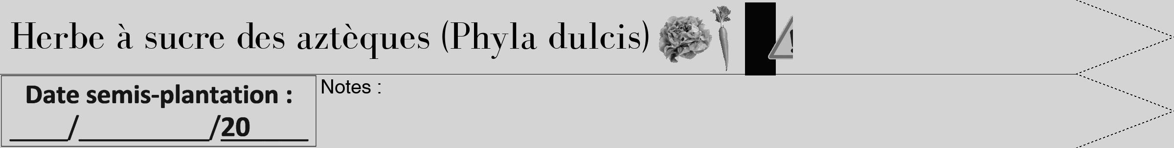 Étiquette de : Phyla dulcis - format b - style noire40simplebod avec comestibilité simplifiée