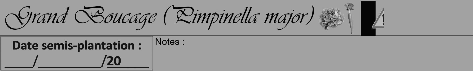 Étiquette de : Pimpinella major - format a - style noire38viv avec comestibilité simplifiée