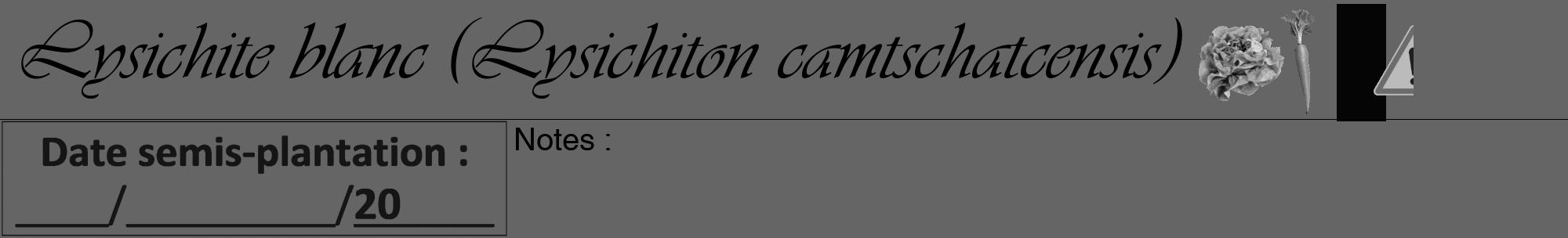 Étiquette de : Lysichiton camtschatcensis - format a - style noire32viv avec comestibilité simplifiée