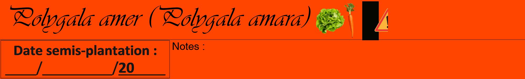 Étiquette de : Polygala amara - format a - style noire26viv avec comestibilité simplifiée