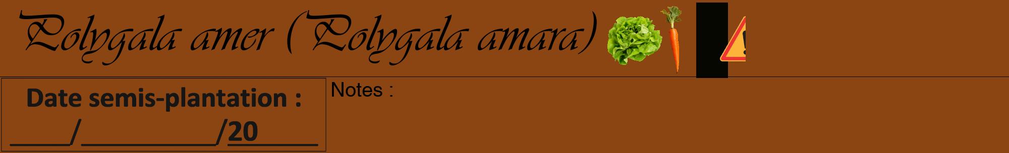 Étiquette de : Polygala amara - format a - style noire30viv avec comestibilité simplifiée