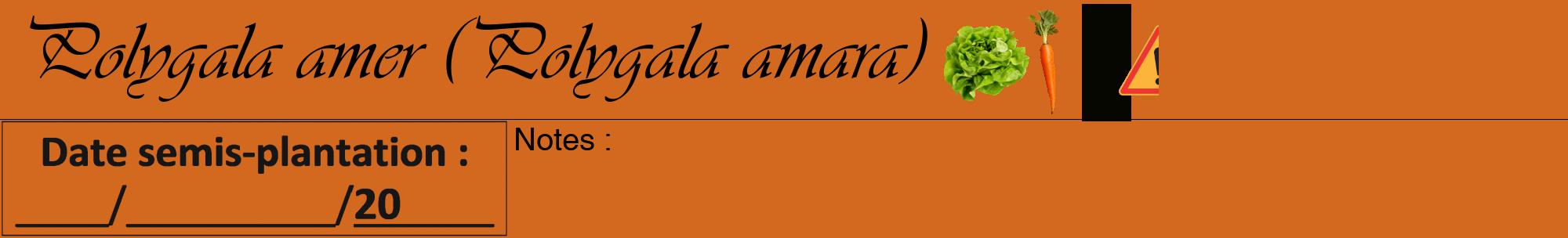 Étiquette de : Polygala amara - format a - style noire31viv avec comestibilité simplifiée