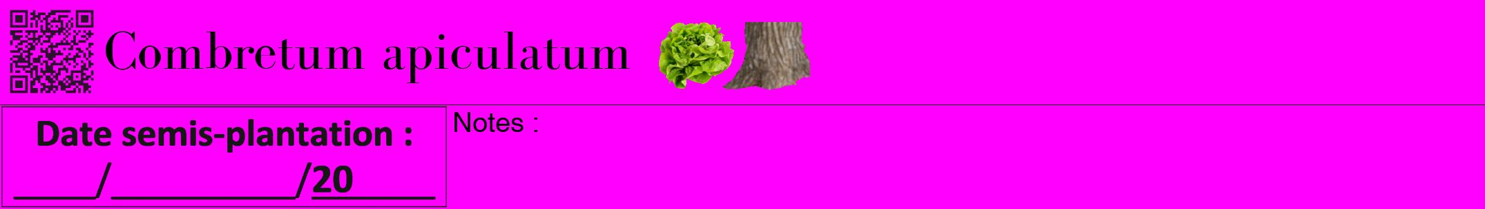 Étiquette de : Combretum apiculatum - format a - style noire51bod avec qrcode et comestibilité simplifiée