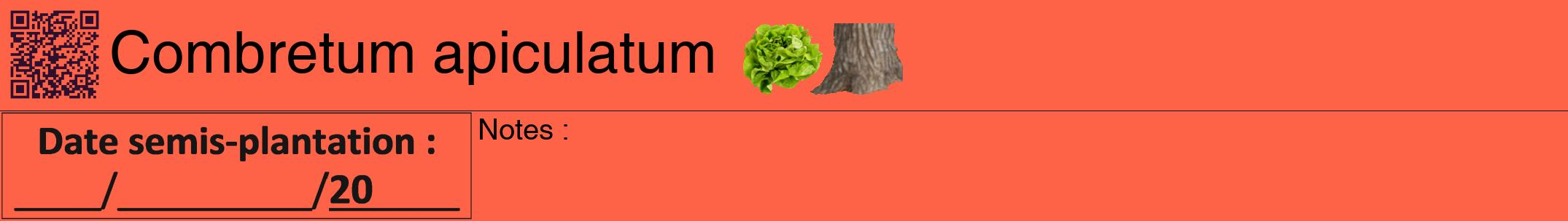 Étiquette de : Combretum apiculatum - format a - style noire25hel avec qrcode et comestibilité simplifiée