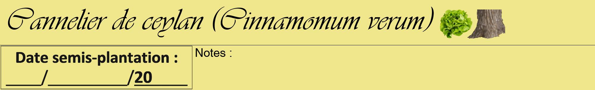 Étiquette de : Cinnamomum verum - format a - style noire20viv avec comestibilité simplifiée