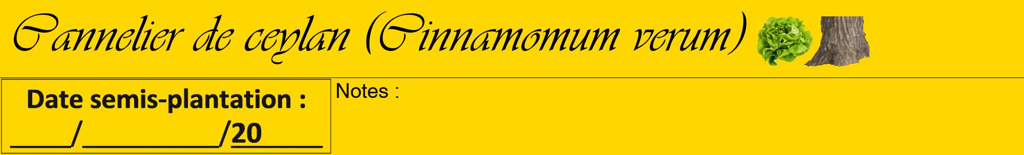 Étiquette de : Cinnamomum verum - format a - style noire21viv avec comestibilité simplifiée