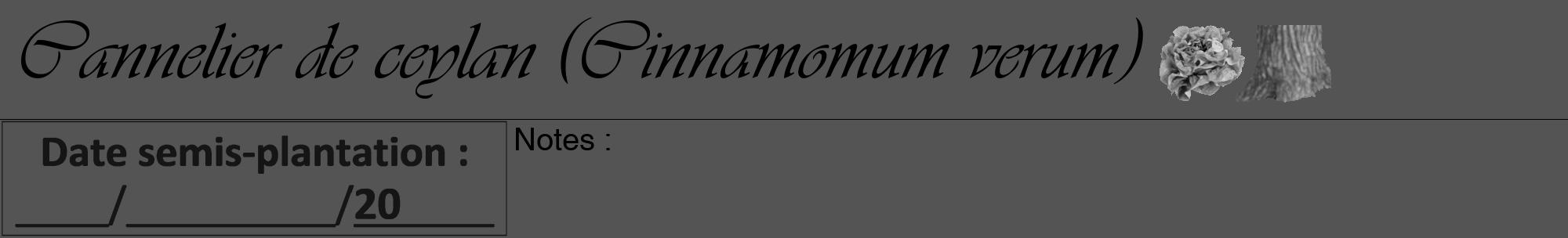 Étiquette de : Cinnamomum verum - format a - style noire36viv avec comestibilité simplifiée