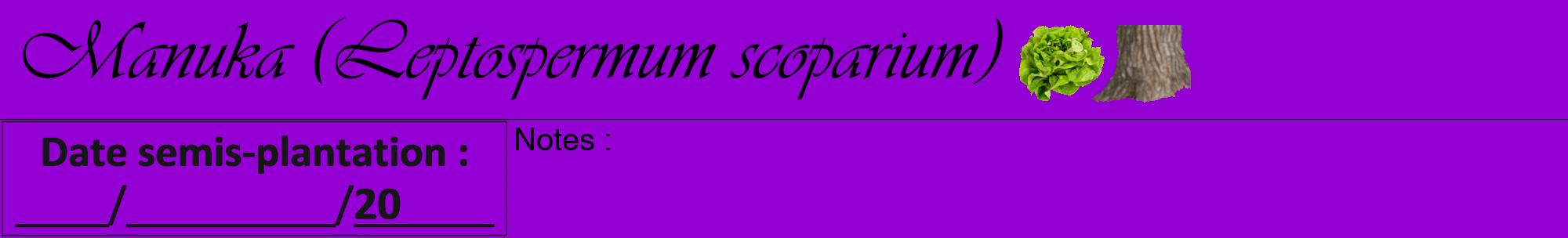Étiquette de : Leptospermum scoparium - format a - style noire48viv avec comestibilité simplifiée