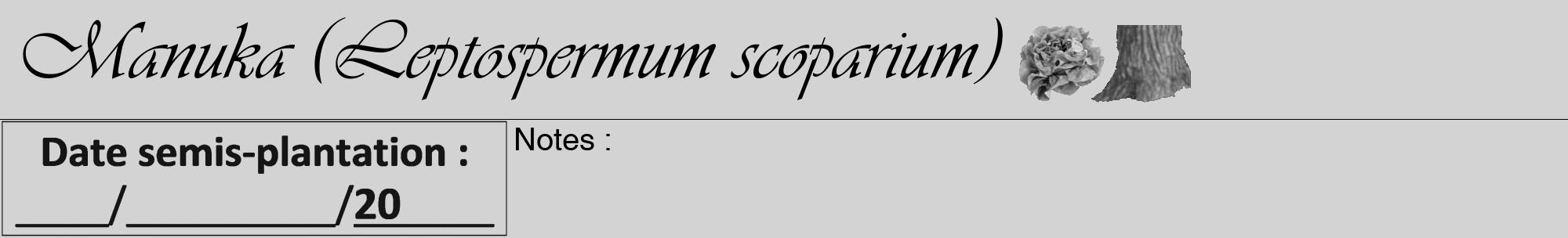 Étiquette de : Leptospermum scoparium - format a - style noire56basiqueviv avec comestibilité simplifiée