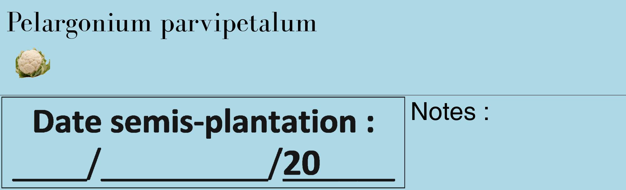 Étiquette de : Pelargonium parvipetalum - format c - style noire0_basique_basiquebod avec comestibilité simplifiée
