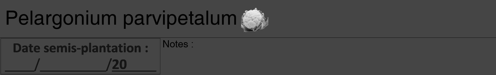 Étiquette de : Pelargonium parvipetalum - format a - style noire58hel avec comestibilité simplifiée