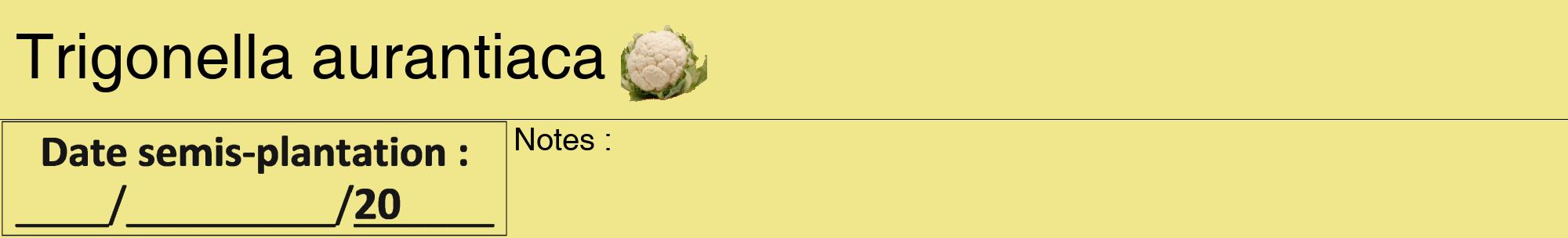 Étiquette de : Trigonella aurantiaca - format a - style noire20hel avec comestibilité simplifiée