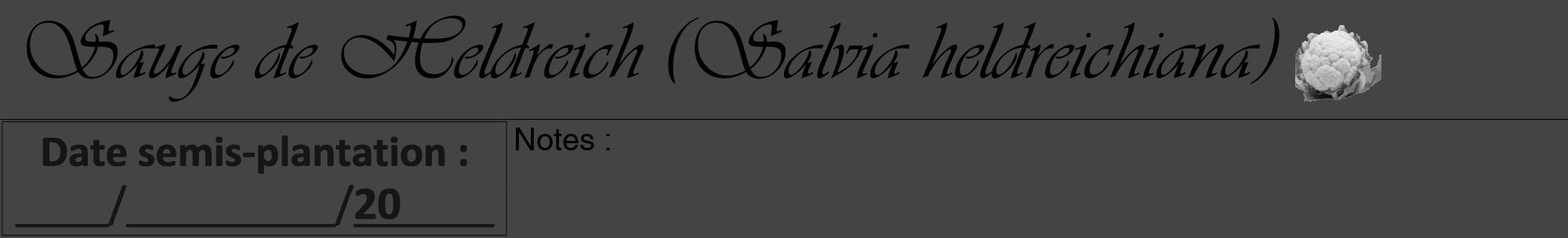 Étiquette de : Salvia heldreichiana - format a - style noire48viv avec comestibilité simplifiée