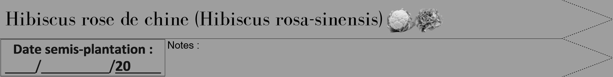 Étiquette de : Hibiscus rosa-sinensis - format b - style noire42simplebod avec comestibilité simplifiée