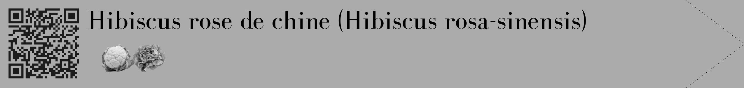 Étiquette de : Hibiscus rosa-sinensis - format c - style noire37_simple_simplebod avec qrcode et comestibilité simplifiée