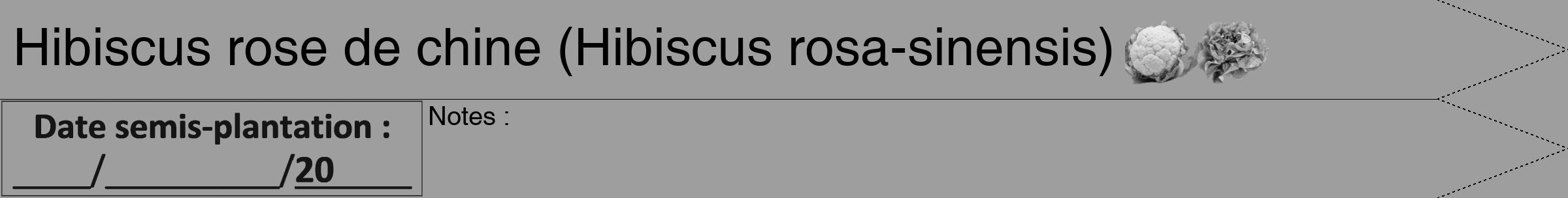 Étiquette de : Hibiscus rosa-sinensis - format b - style noire23hel avec comestibilité simplifiée