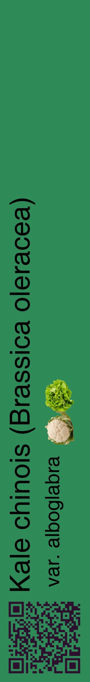 Étiquette de : Brassica oleracea var. alboglabra - format c - style noire11_basiquehel avec qrcode et comestibilité simplifiée