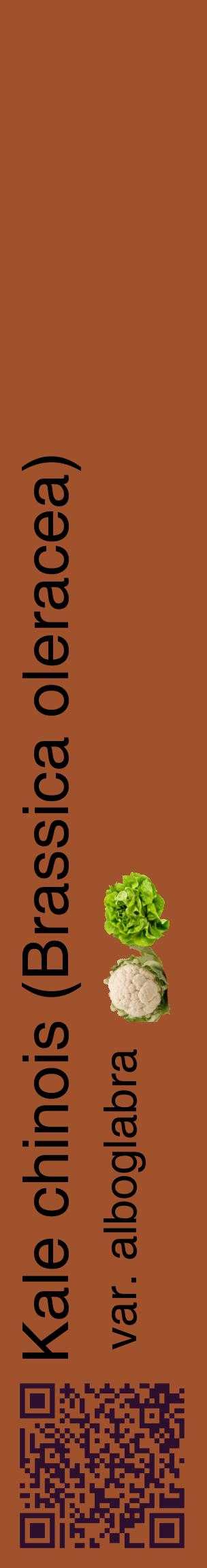 Étiquette de : Brassica oleracea var. alboglabra - format c - style noire32_basiquehel avec qrcode et comestibilité simplifiée