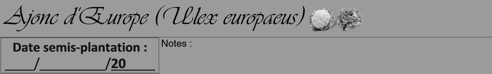 Étiquette de : Ulex europaeus - format a - style noire52viv avec comestibilité simplifiée