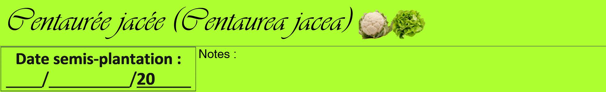 Étiquette de : Centaurea jacea - format a - style noire17viv avec comestibilité simplifiée