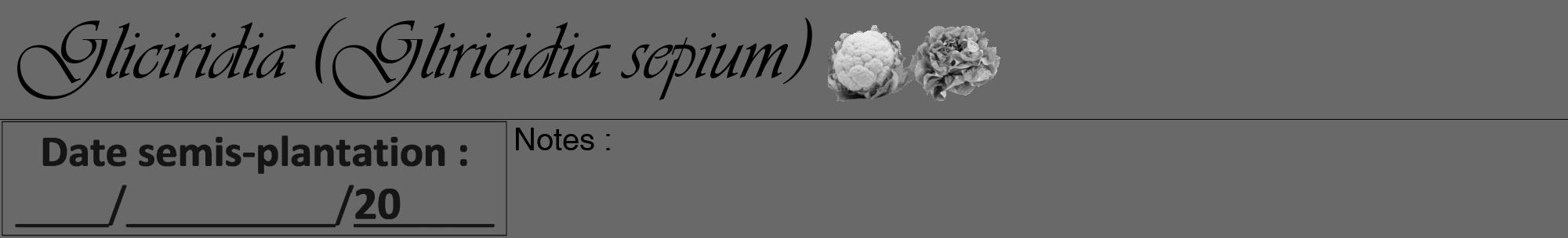 Étiquette de : Gliricidia sepium - format a - style noire11viv avec comestibilité simplifiée