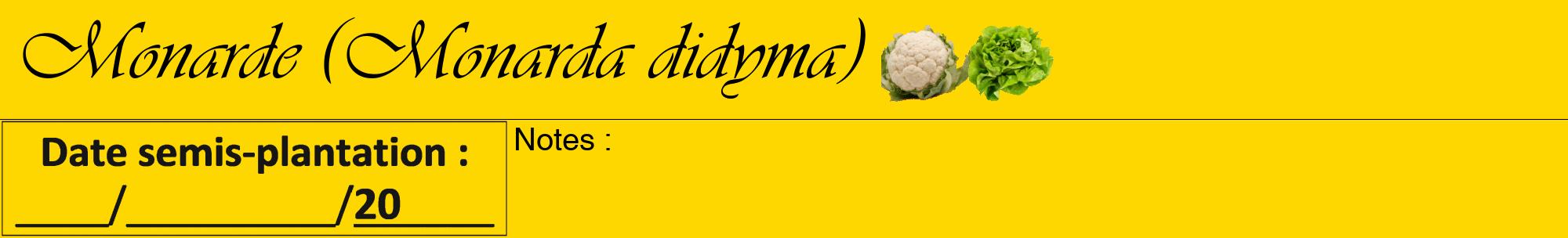 Étiquette de : Monarda didyma - format a - style noire21viv avec comestibilité simplifiée