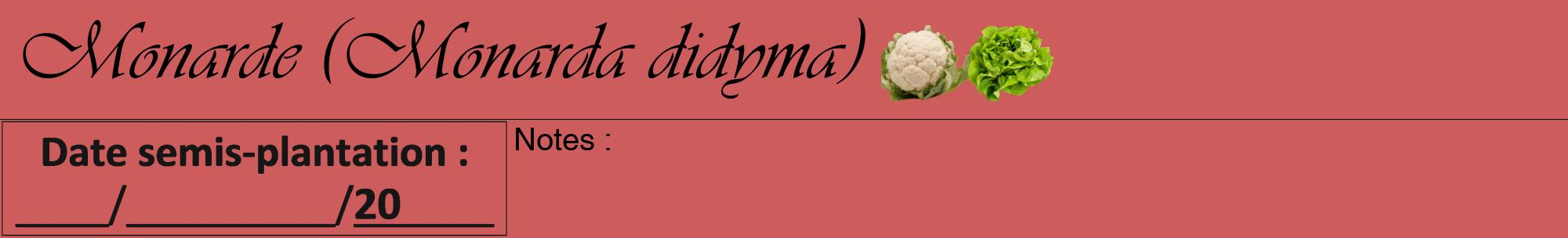 Étiquette de : Monarda didyma - format a - style noire35viv avec comestibilité simplifiée