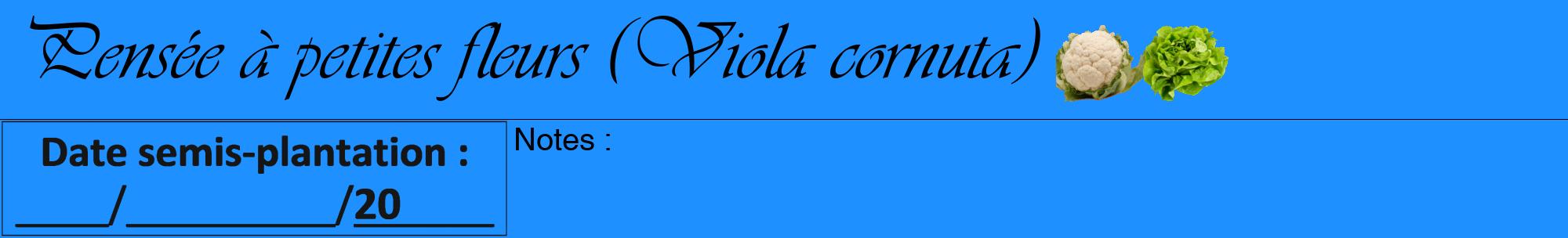 Étiquette de : Viola cornuta - format a - style noire3viv avec comestibilité simplifiée